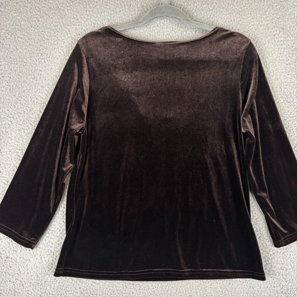 Vtg Y2k Cowl Neck Velvet Top Large Dark Romantic Whimsygoth Fairy Stretchy 90s - Picture 6 of 9